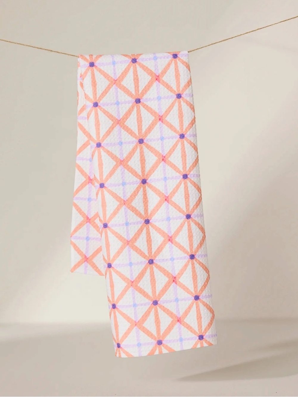 nwt GEOMETRY kitchen tea hand towels Orange